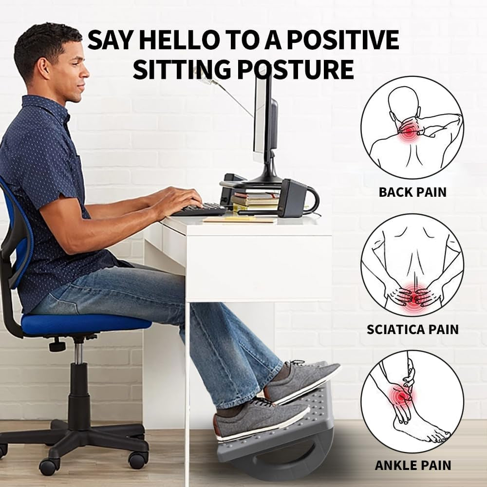 Ergonomic Under-Desk Foot Rest — All-Day Support for Office Work