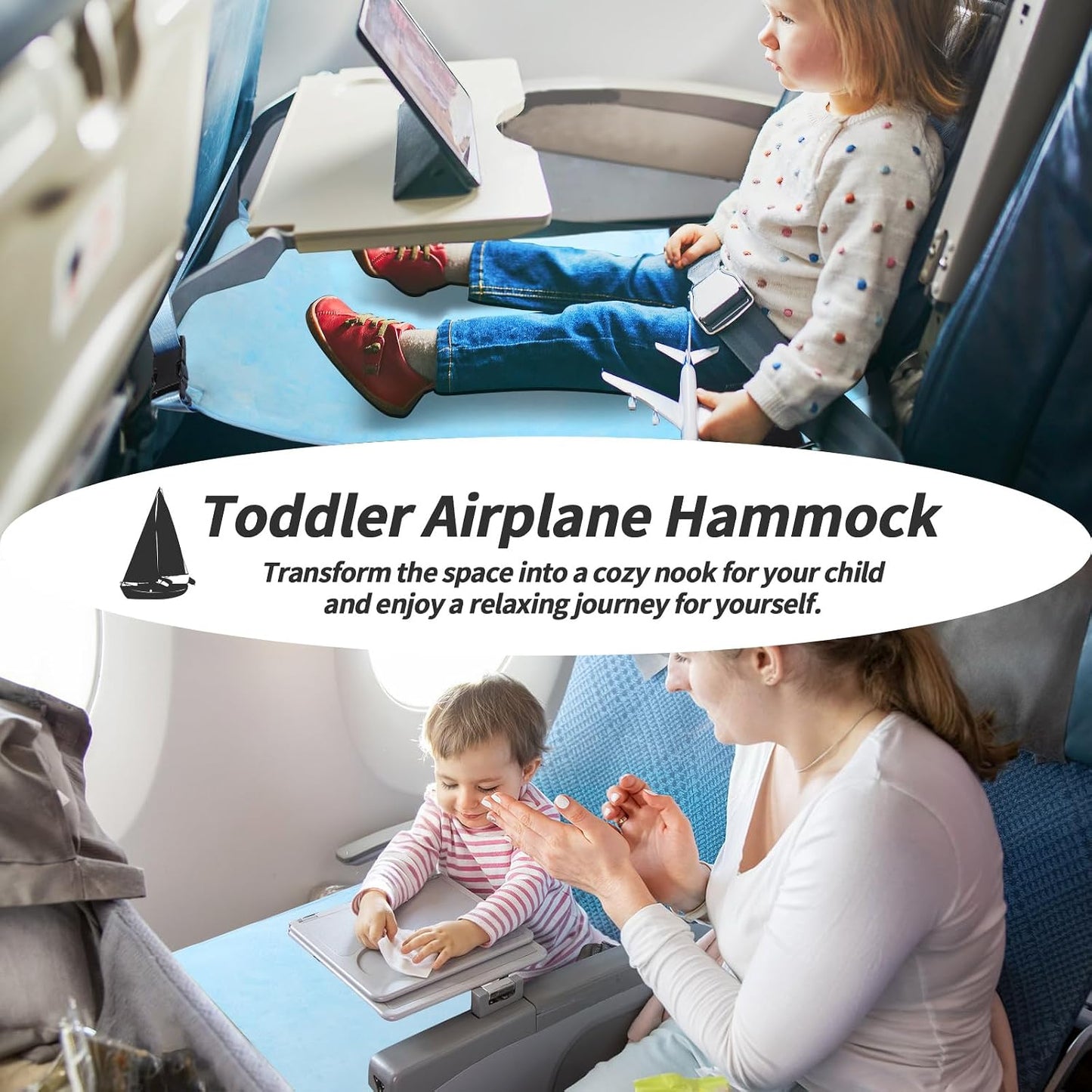 Toddler Airplane Bed — Portable Seat Extender for Flights