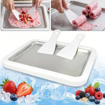 Rolled Ice Cream Maker Pan — Instant-Freeze Dessert Rolls at Home