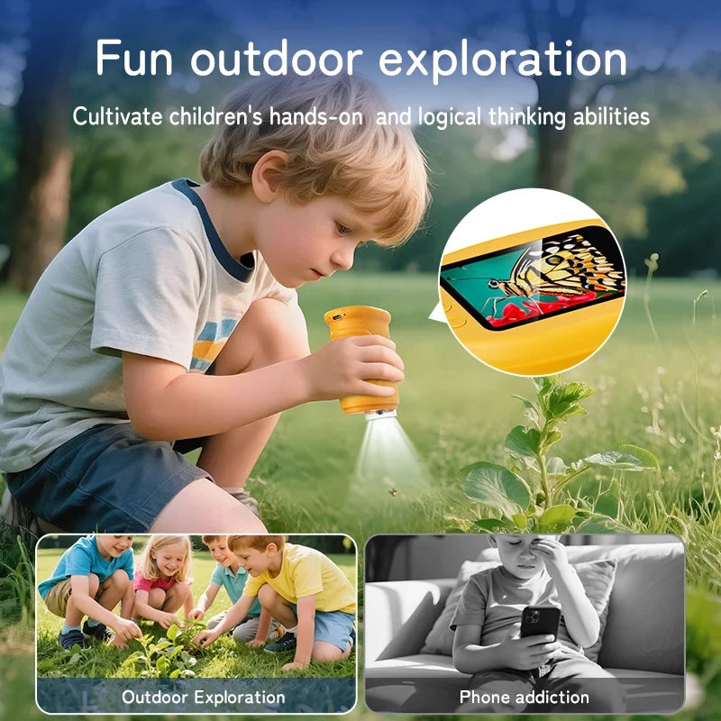 1000X Pocket Microscope for Kids — HD Screen, Rechargeable