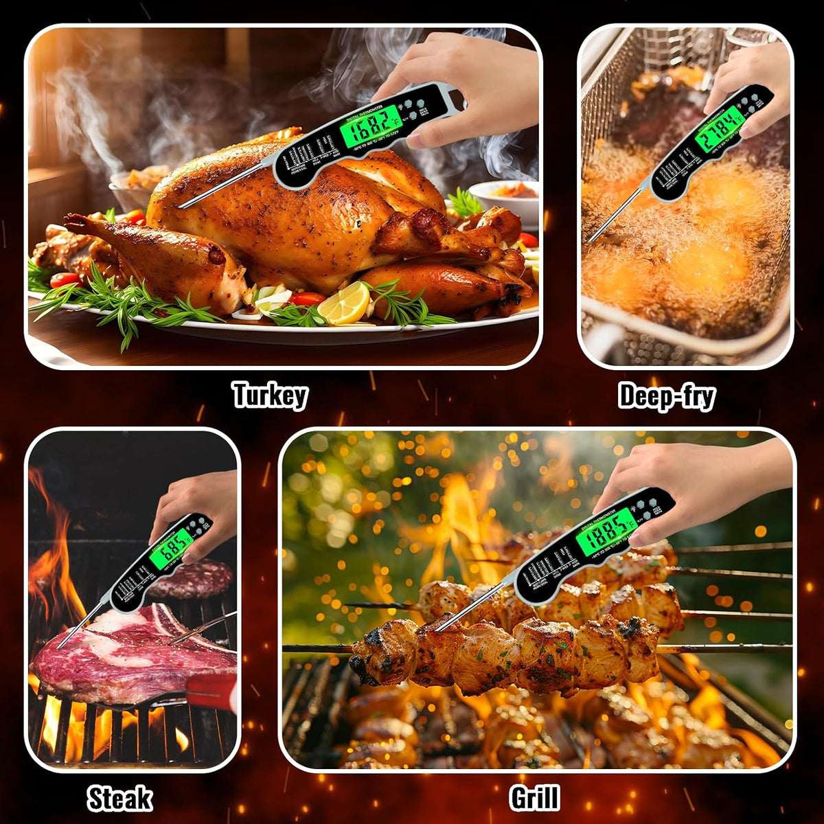 Meat Thermometer Digital, Instant Read Digital Meat Thermometer
