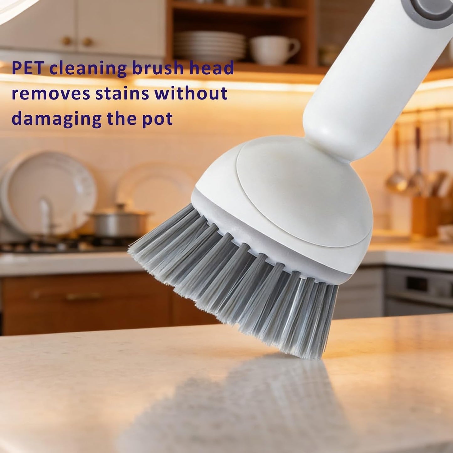 Rotating Dish Brush with Built-In Soap Dispenser — Scrub without the Grease
