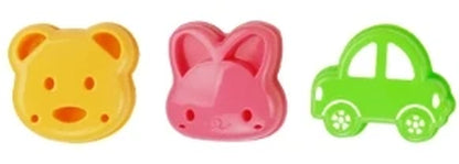 Cartoon Sandwich Cutter & Sealer Set — Bear, Cat, Rabbit & Car Shapes