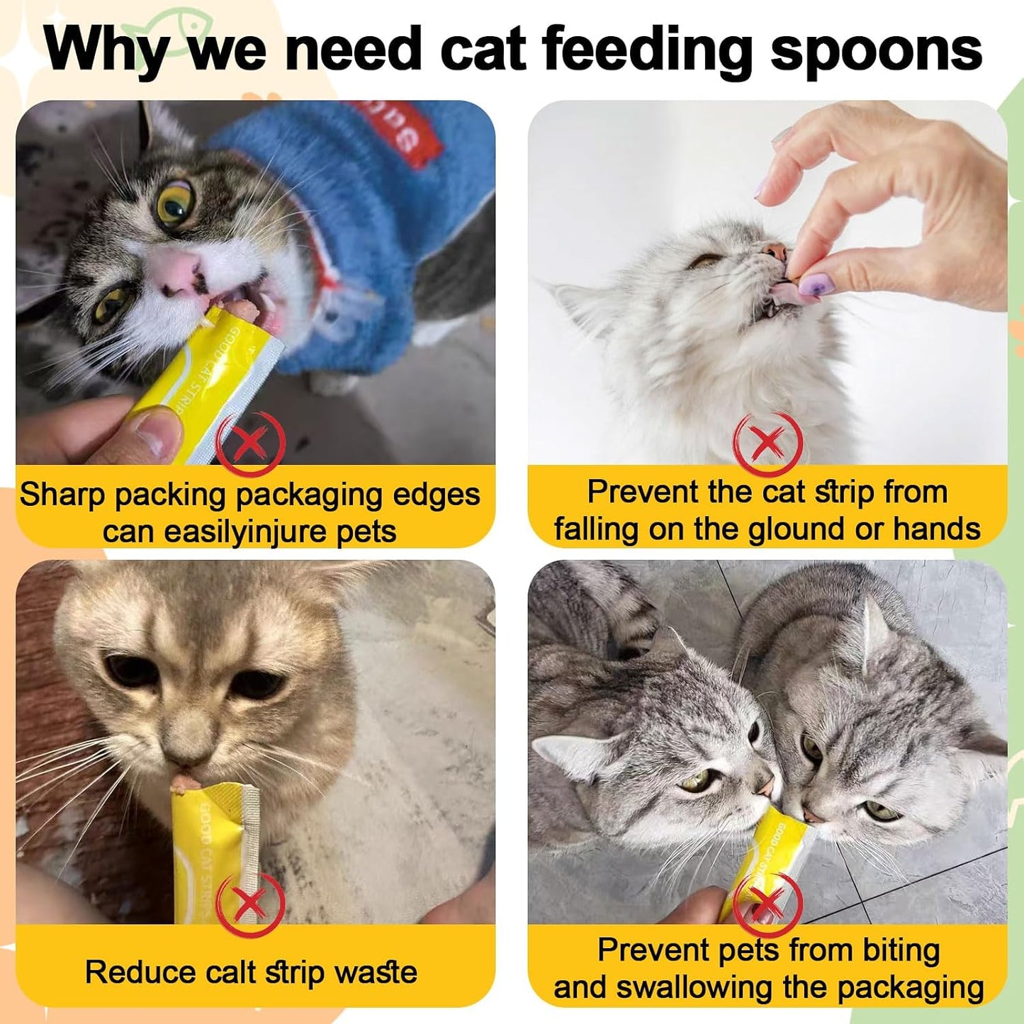 Sliding Cat Treat Spoon — Feed Puree without the Mess