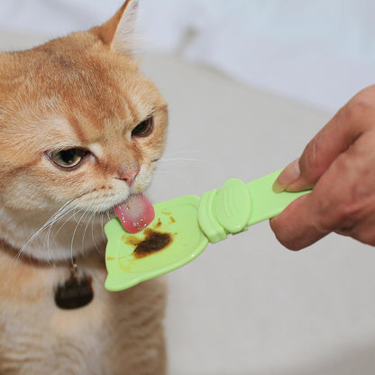 Sliding Cat Treat Spoon — Feed Puree without the Mess