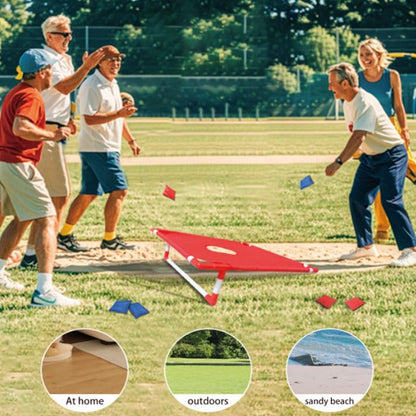 Folded portable cornhole set for travel