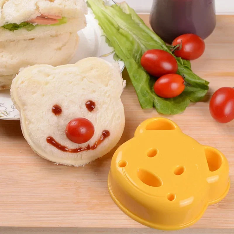 Cartoon Sandwich Cutter & Sealer Set — Bear, Cat, Rabbit & Car Shapes