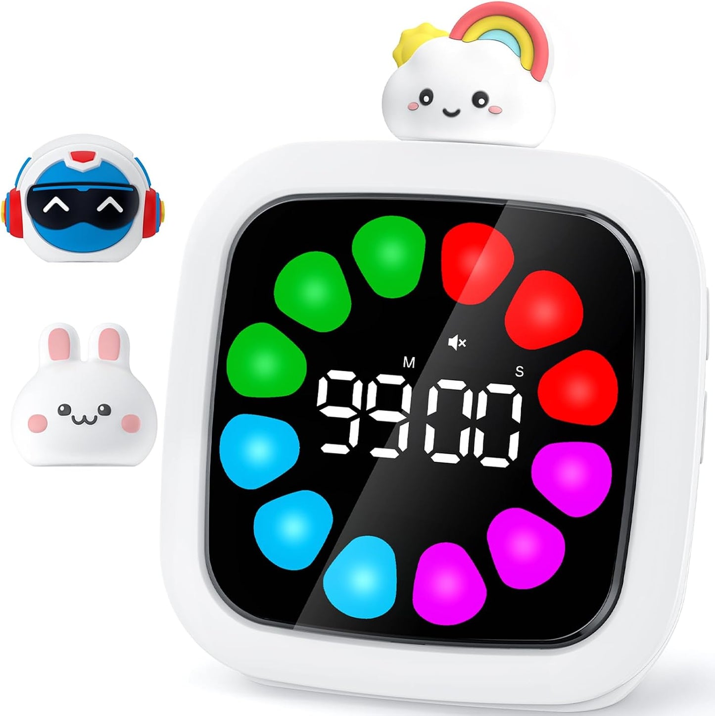 Kids Visual Countdown Timer — 99 Minutes, Silent & Rechargeable