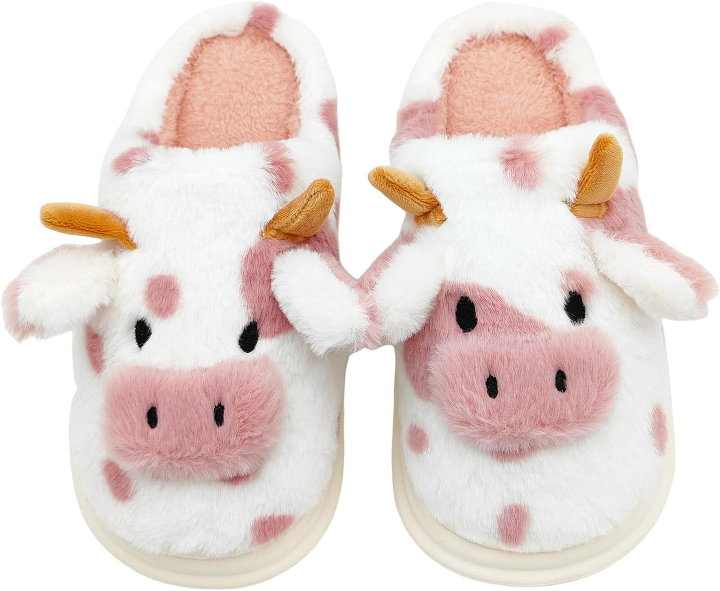 Cow print memory foam slippers for women