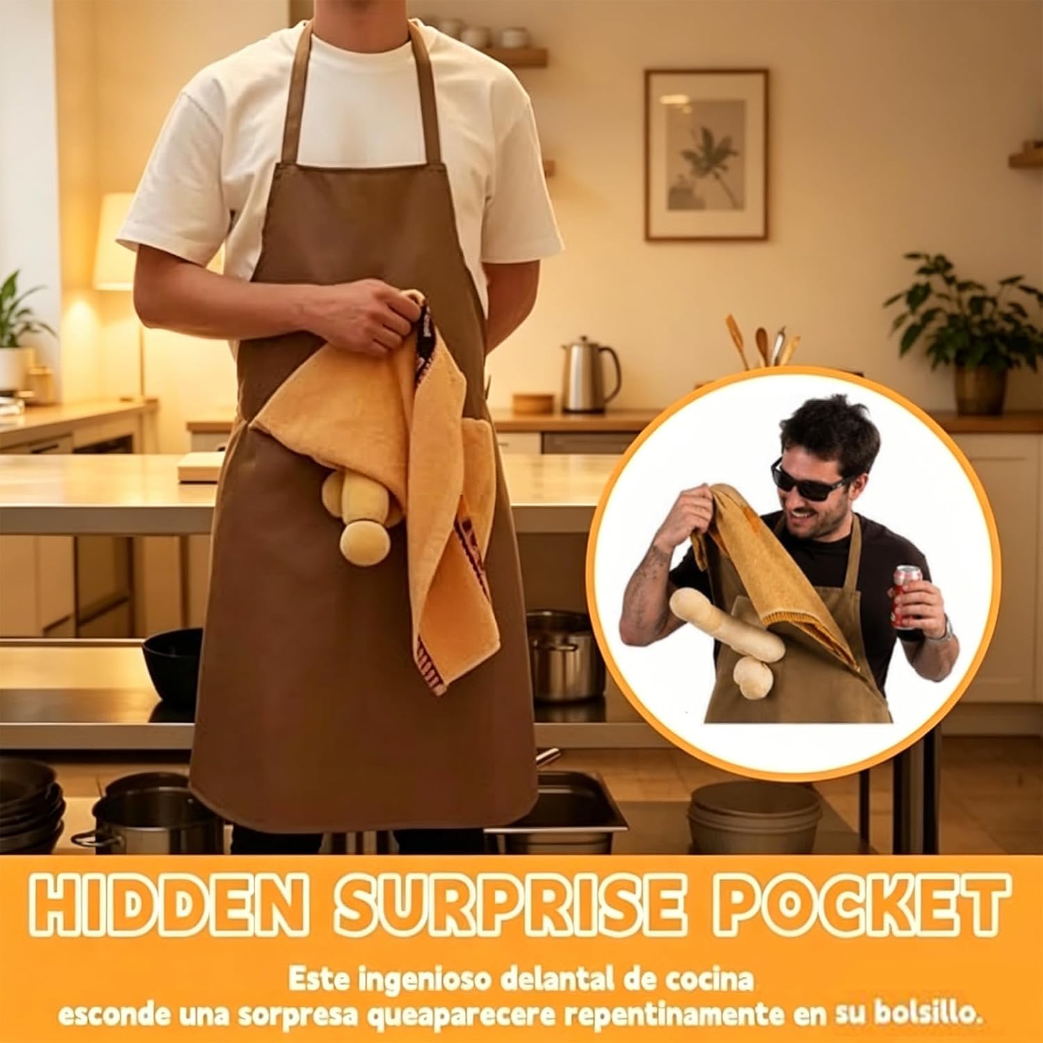 Novelty chef apron gag gift detail