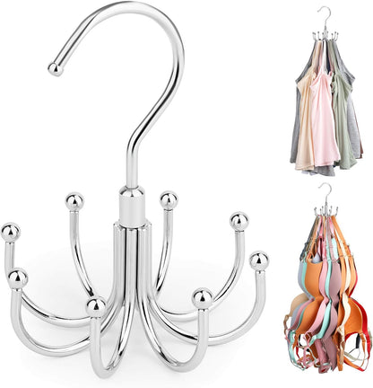 Rotating tank top and bra hanger holds 24 items