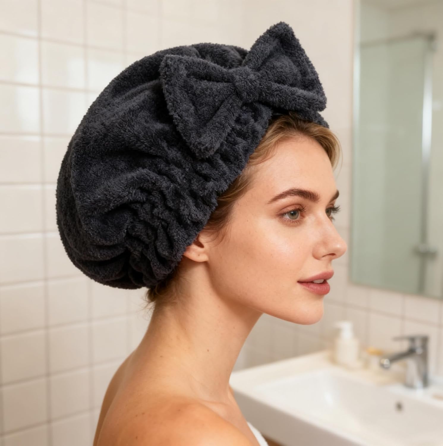 Microfiber Hair Towel Wrap — Cuts Dry Time in Half, Frizz-Free