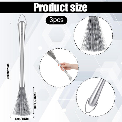 Stainless Steel Dish Brush Set (3 Pack) — Cast Iron & Cookware Scrubber
