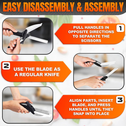 Locking Food Scissors with Cutting Board — Safe-Lock Kitchen Shears
