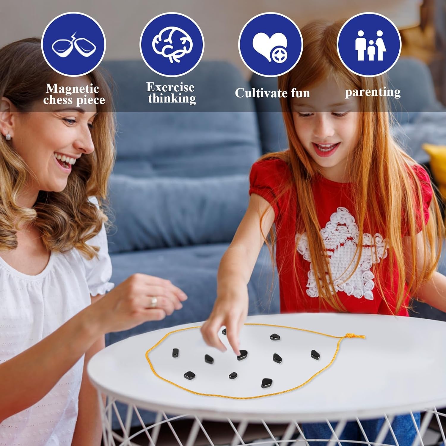 Magnetic String Chess Game — 20 Pieces, Gravity-Defying Board