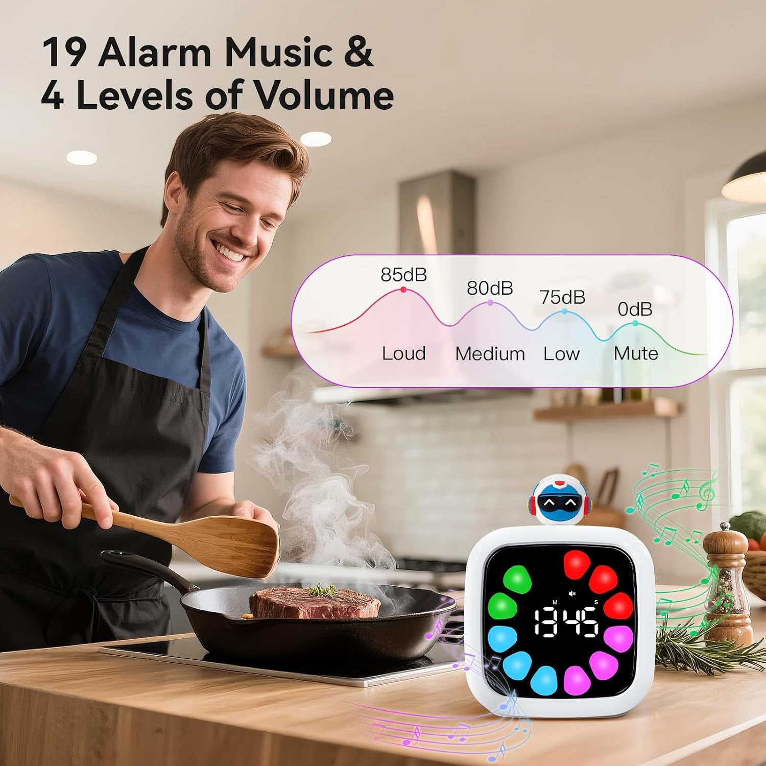 Kids Visual Countdown Timer — 99 Minutes, Silent & Rechargeable