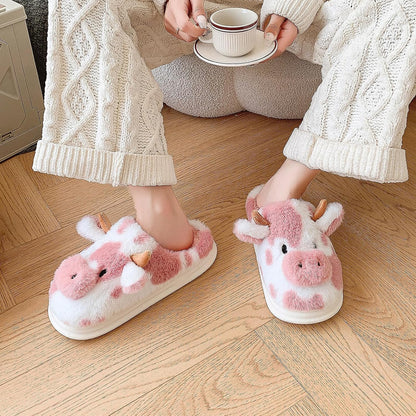 Cow slippers memory foam sole detail