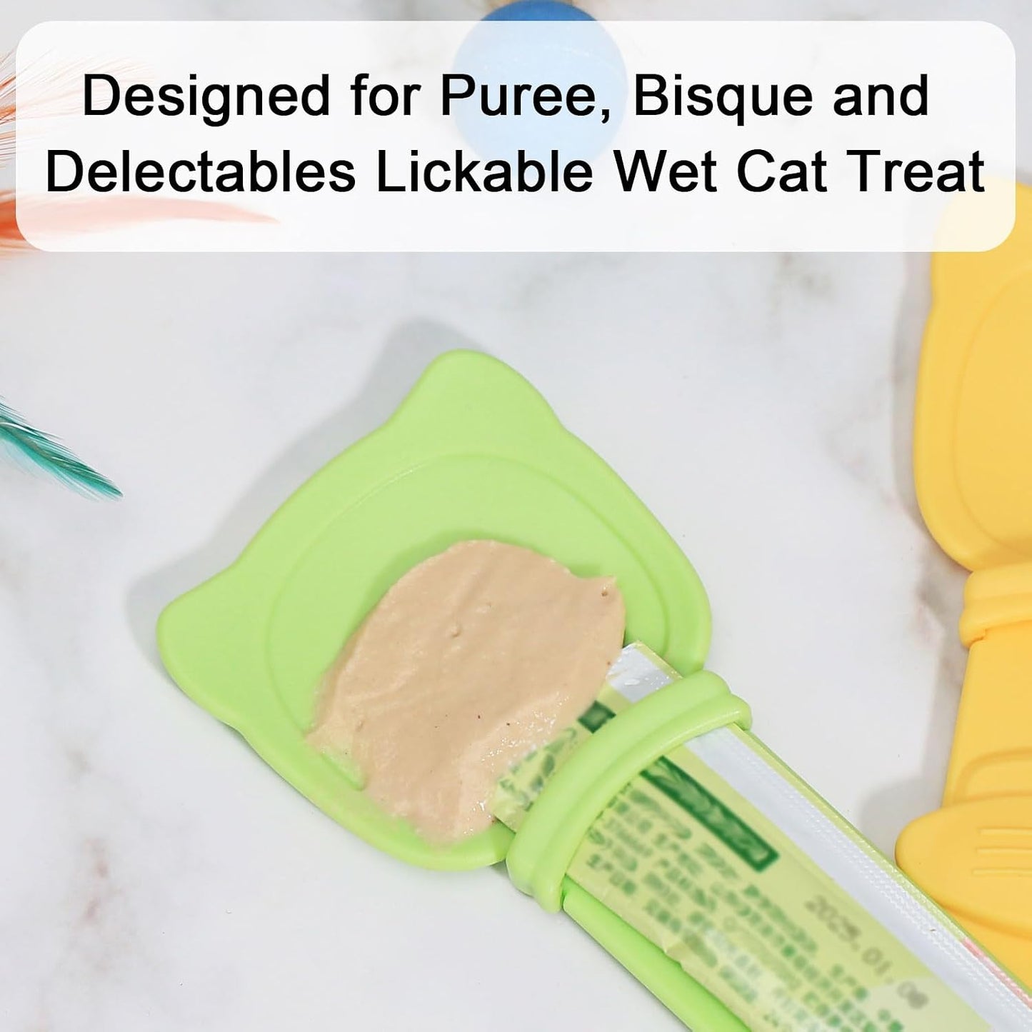 Sliding Cat Treat Spoon — Feed Puree without the Mess