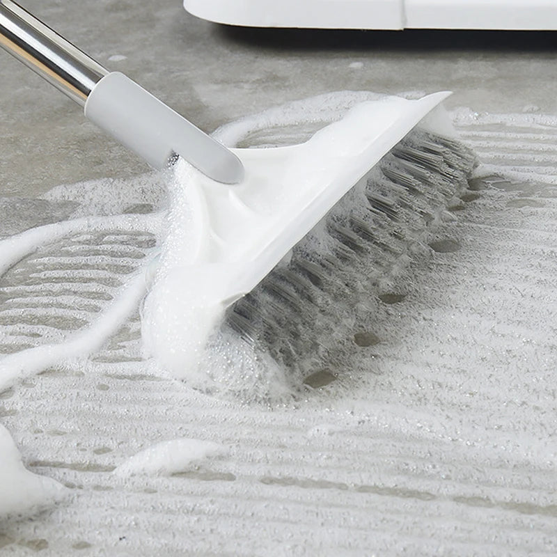 Long handle floor brush cleaning bathroom tile