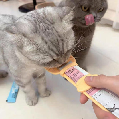 Sliding Cat Treat Spoon — Feed Puree without the Mess