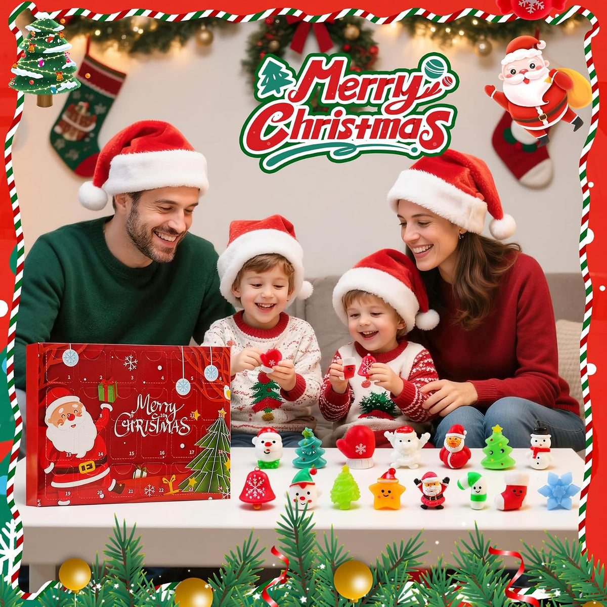 Christmas Squishy Advent Calendar 2026, Mochi Squishy Toys