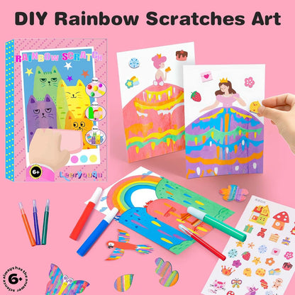 Rainbow Scratch Art Squeegee Kit — Mess-Free Painting for Kids