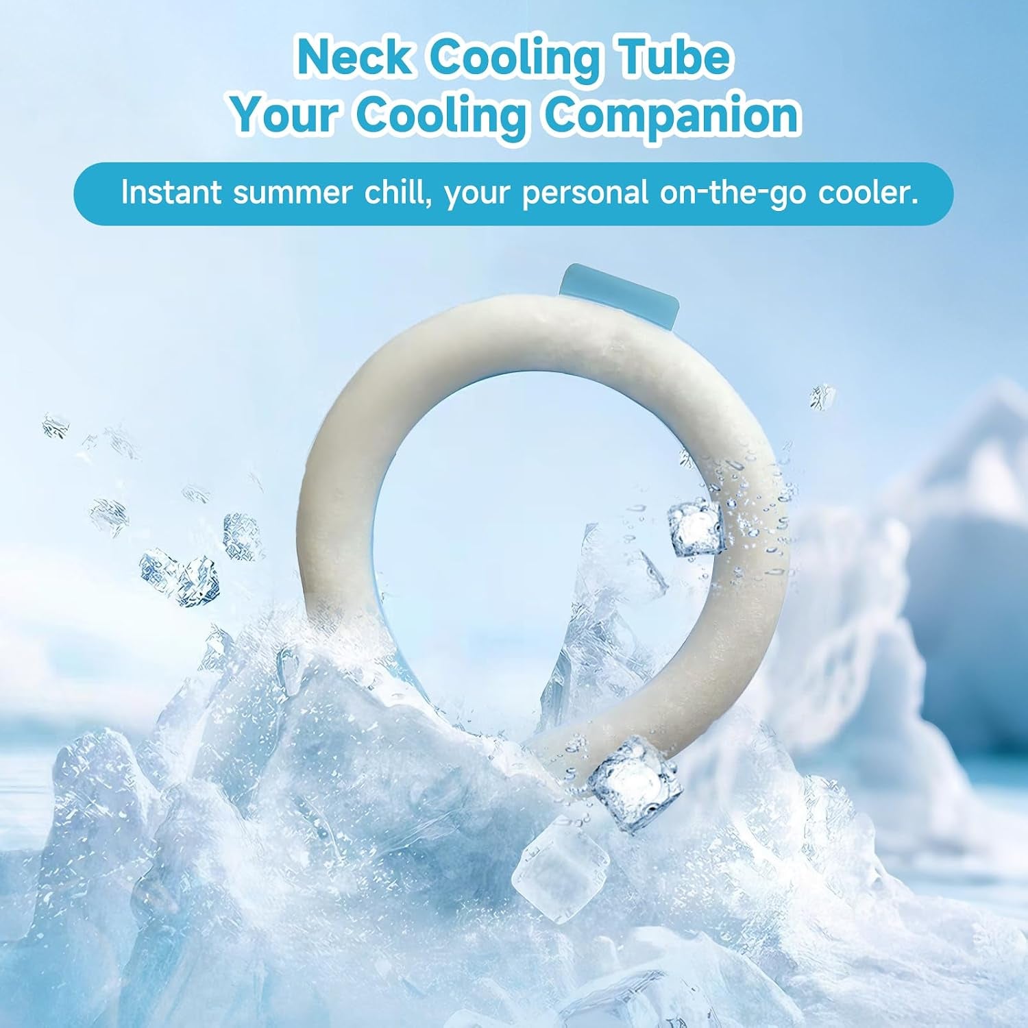 PCM Neck Cooling Ring — Reusable Ice Tube, Cools at 64°F