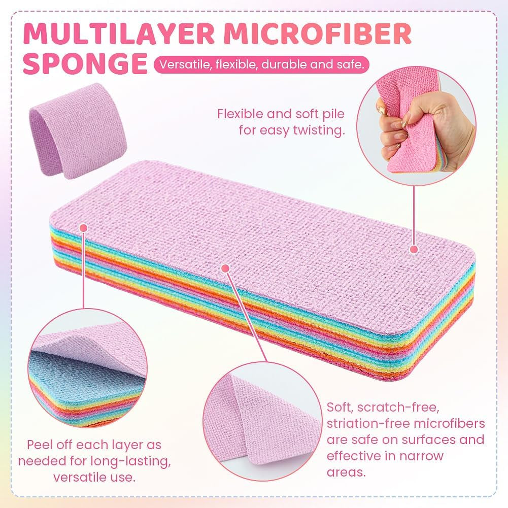 12-Layer Tear-Off Microfiber Sponge — Peel a Fresh Layer Every Time