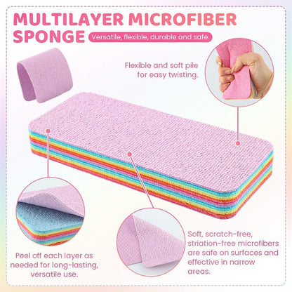 12-Layer Tear-Off Microfiber Sponge — Peel a Fresh Layer Every Time