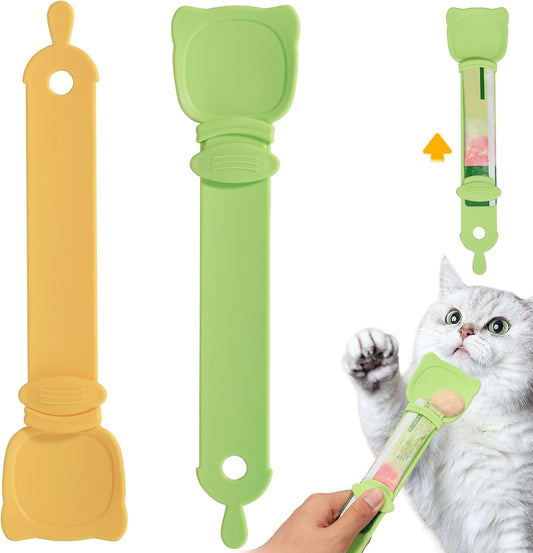 Sliding Cat Treat Spoon — Feed Puree without the Mess
