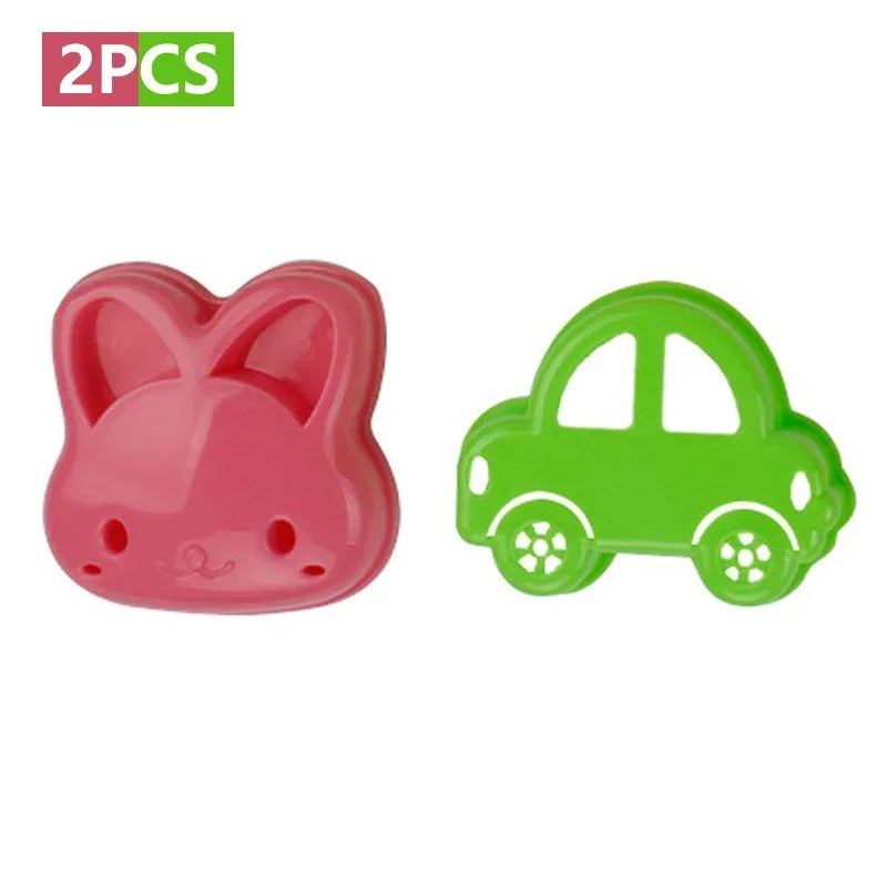 Cartoon Sandwich Cutter & Sealer Set — Bear, Cat, Rabbit & Car Shapes