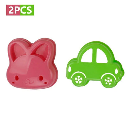 Cartoon Sandwich Cutter & Sealer Set — Bear, Cat, Rabbit & Car Shapes