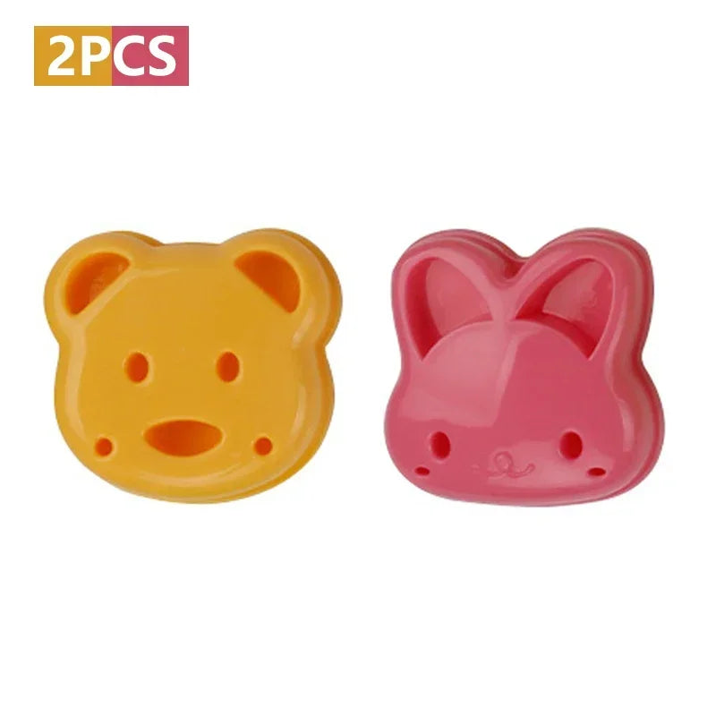 Cartoon Sandwich Cutter & Sealer Set — Bear, Cat, Rabbit & Car Shapes