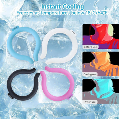 PCM Neck Cooling Ring — Reusable Ice Tube, Cools at 64°F