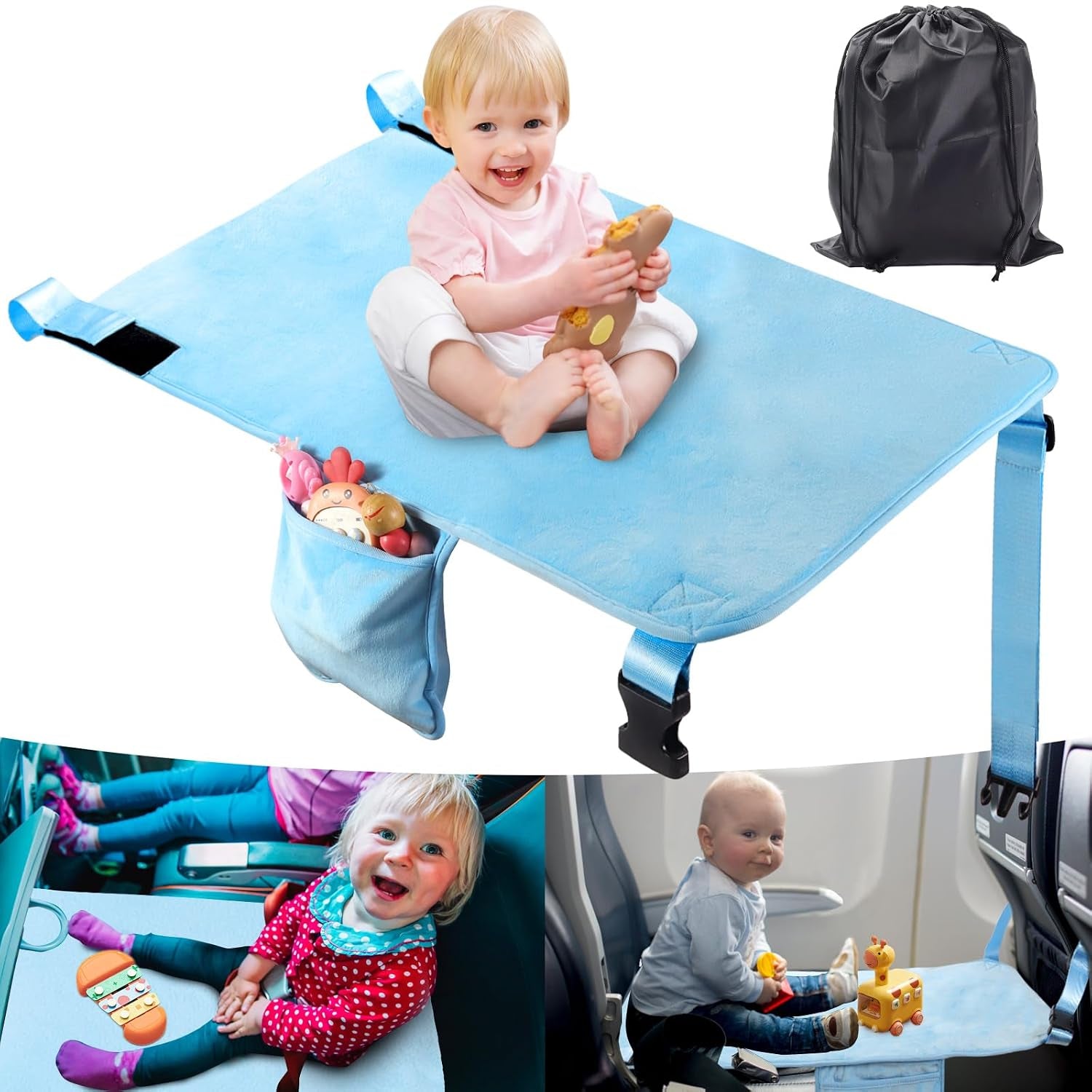 Toddler Airplane Bed — Portable Seat Extender for Flights