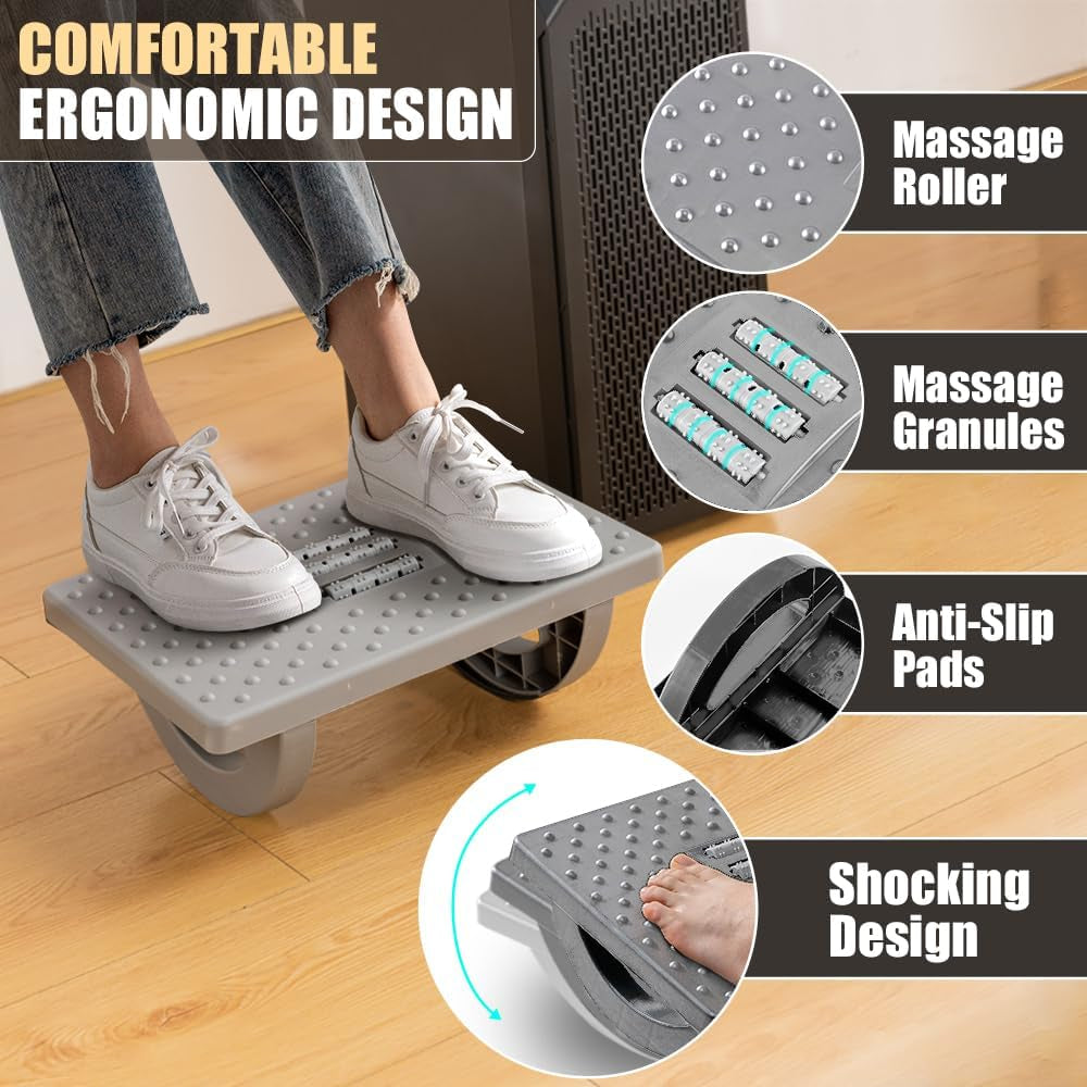 Ergonomic Under-Desk Foot Rest — All-Day Support for Office Work
