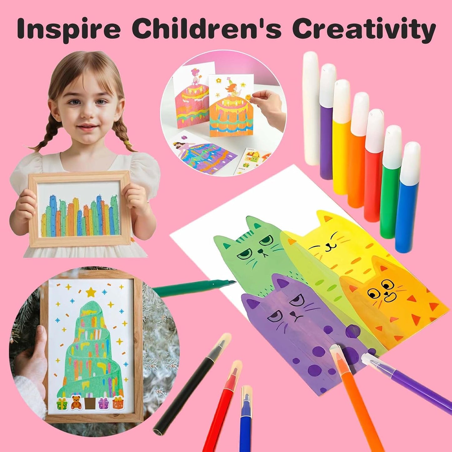 Rainbow Scratch Art Squeegee Kit — Mess-Free Painting for Kids