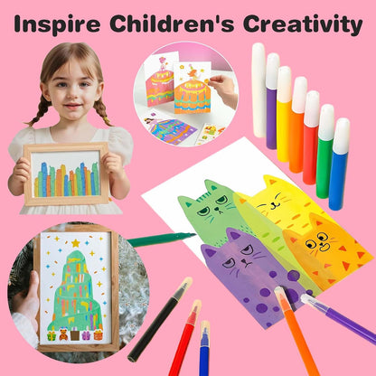 Rainbow Scratch Art Squeegee Kit — Mess-Free Painting for Kids