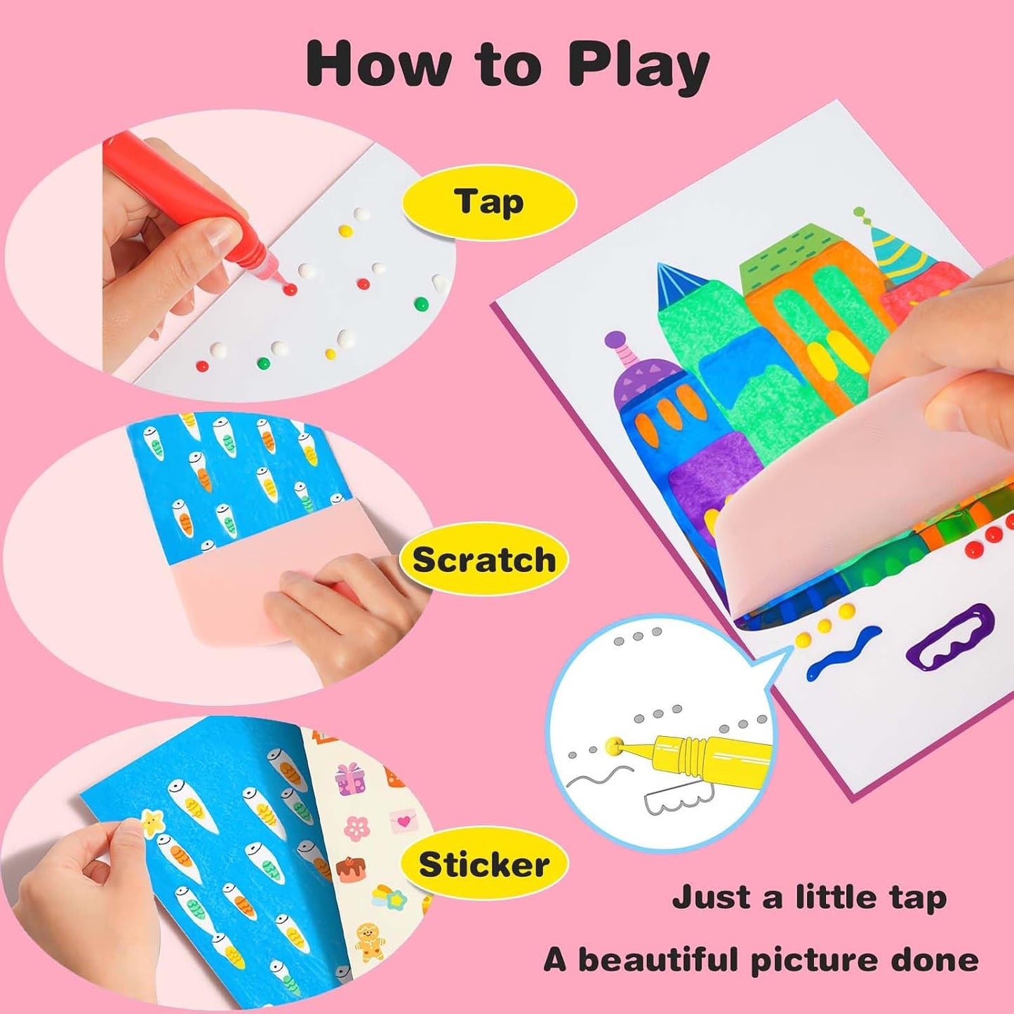 Rainbow Scratch Art Squeegee Kit — Mess-Free Painting for Kids