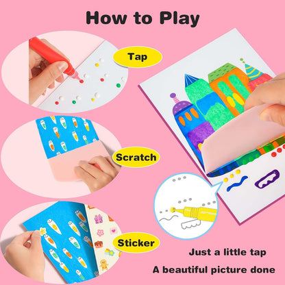 Rainbow Scratch Art Squeegee Kit — Mess-Free Painting for Kids