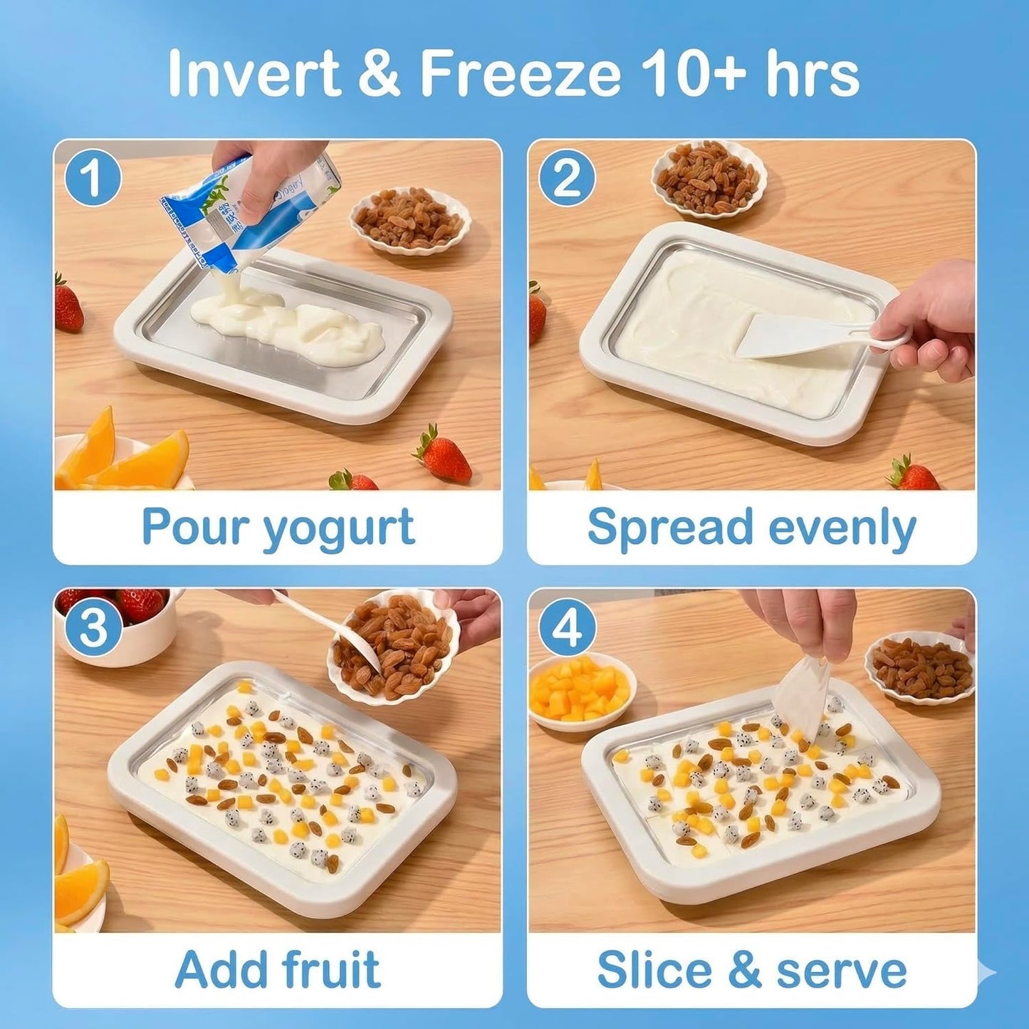 Rolled Ice Cream Maker Pan — Instant-Freeze Dessert Rolls at Home