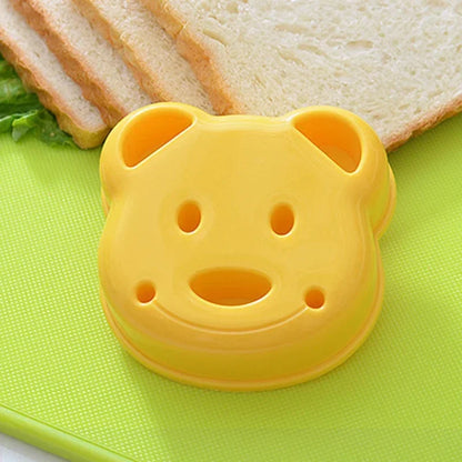 Cartoon Sandwich Cutter & Sealer Set — Bear, Cat, Rabbit & Car Shapes