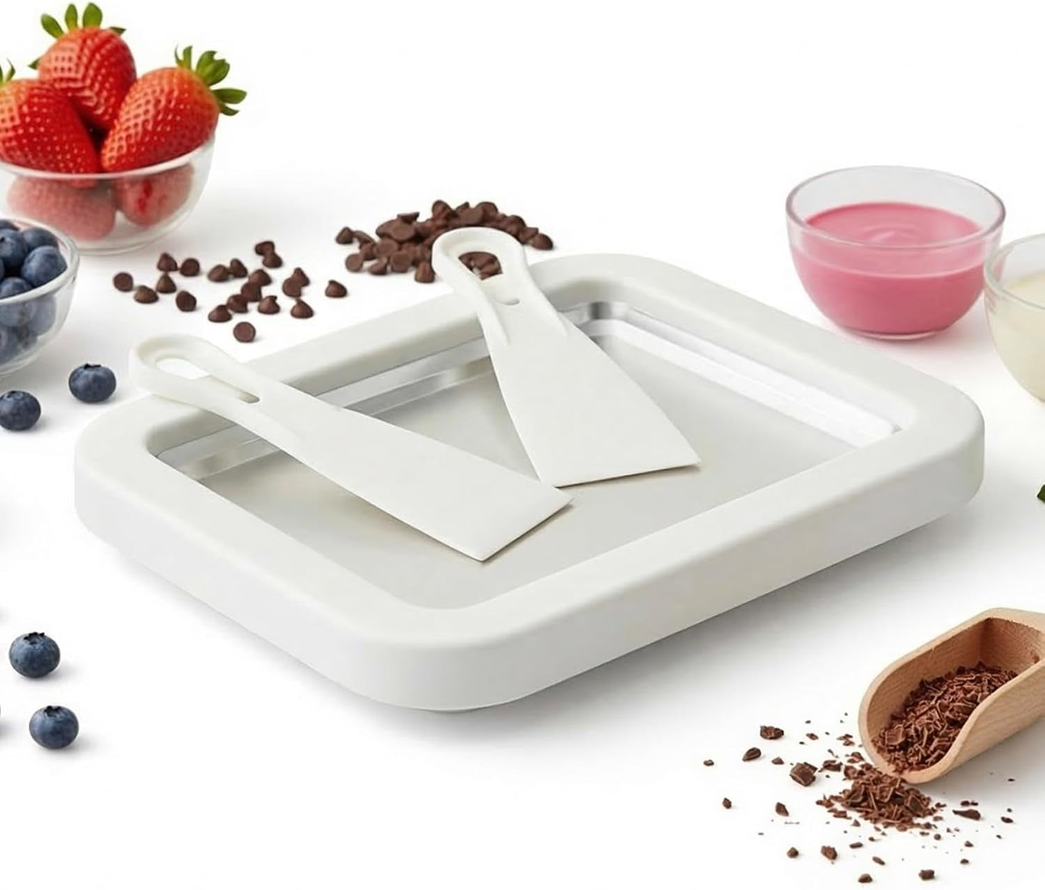 Rolled Ice Cream Maker Pan — Instant-Freeze Dessert Rolls at Home