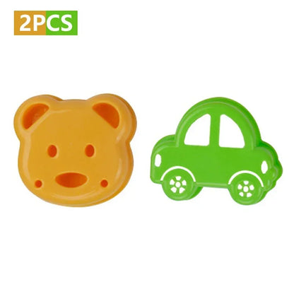 Cartoon Sandwich Cutter & Sealer Set — Bear, Cat, Rabbit & Car Shapes