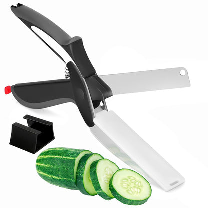 Locking Food Scissors with Cutting Board — Safe-Lock Kitchen Shears