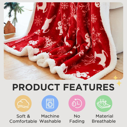Wearable Blanket Hoodie, Christmas Throw Blanket with Hoodie
