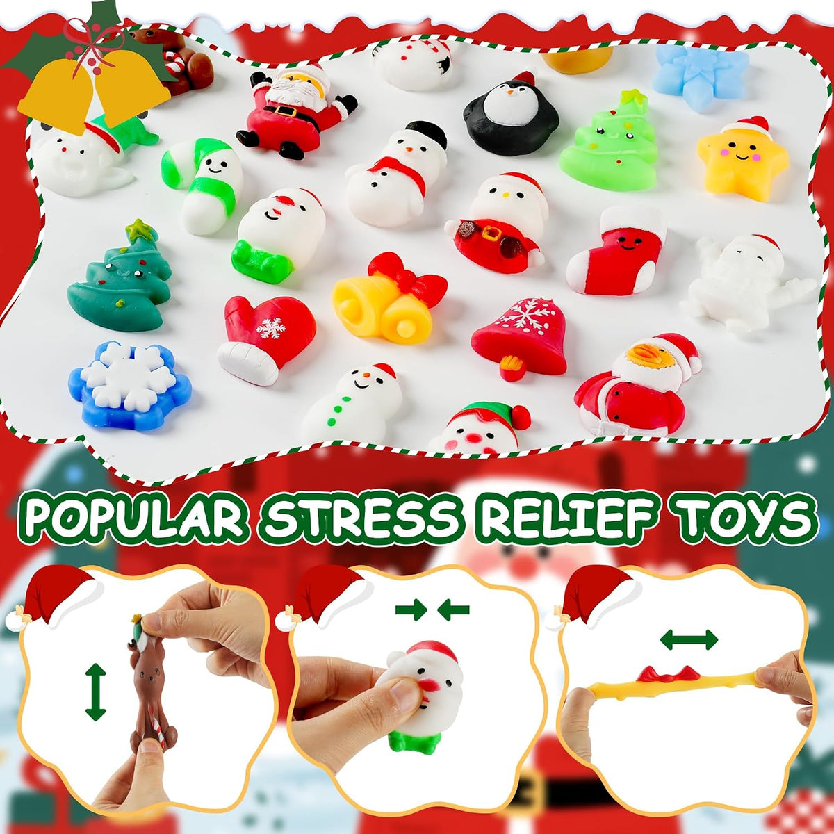 Christmas Squishy Advent Calendar 2026, Mochi Squishy Toys