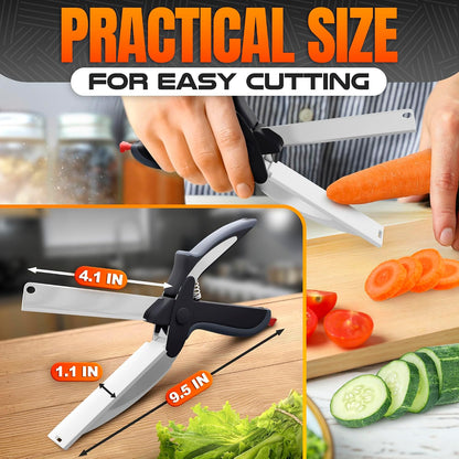 Locking Food Scissors with Cutting Board — Safe-Lock Kitchen Shears